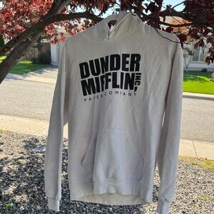 Jerzees White Hoodie with Black Print